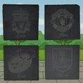 Personalised Laser Engraved Slate Coaster – Custom Club Crest & Name