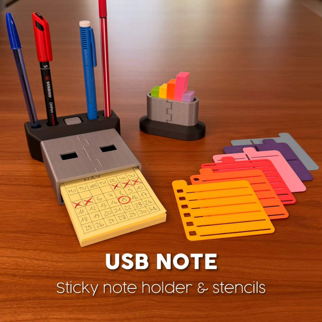 USB Note — Giant USB Sticky Note Holder & Desk Organizer