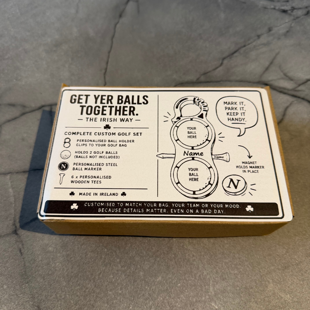 Custom Golf Gift Set – Personalised Ball Holder, Marker & Tees