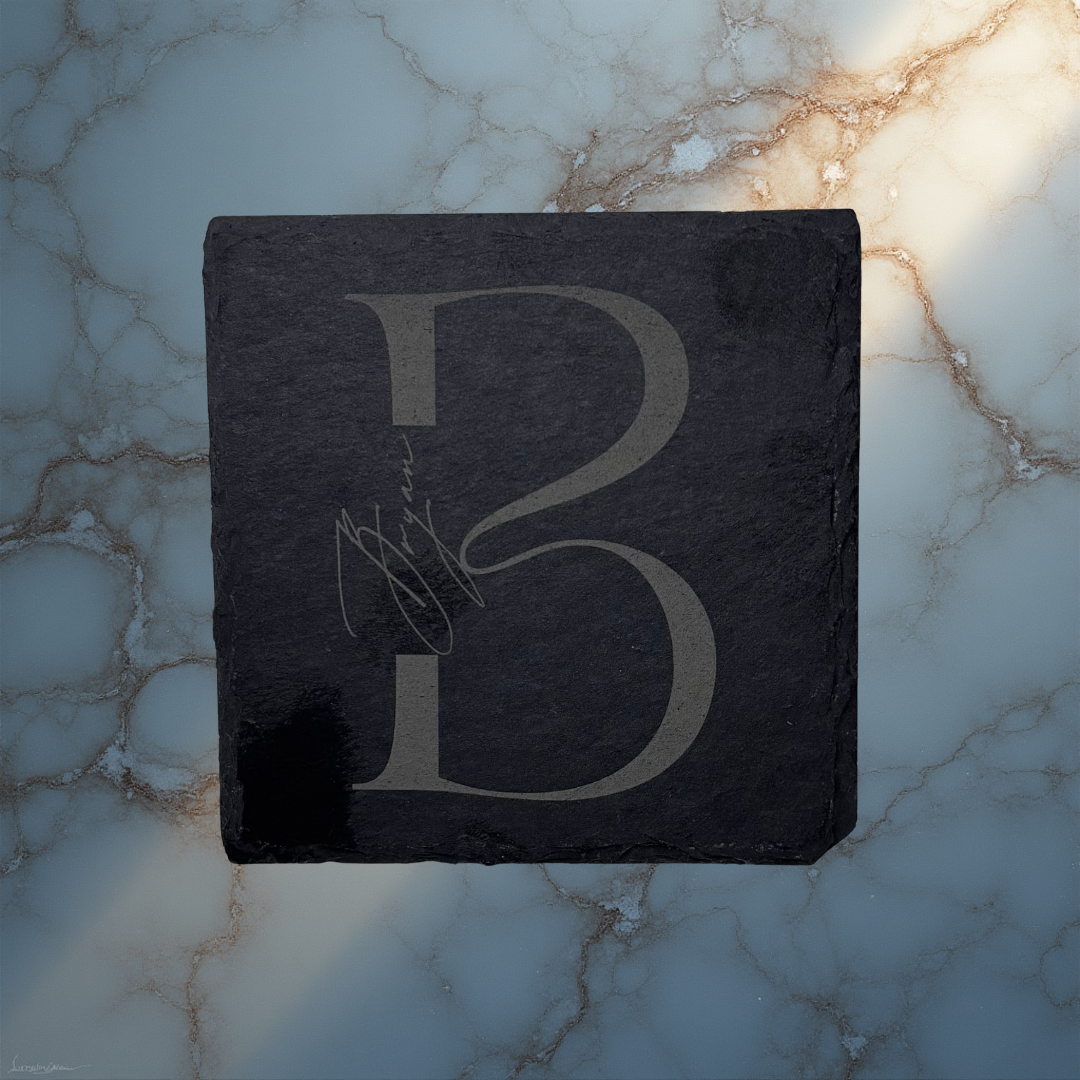 Personalised Monogram Slate Coaster