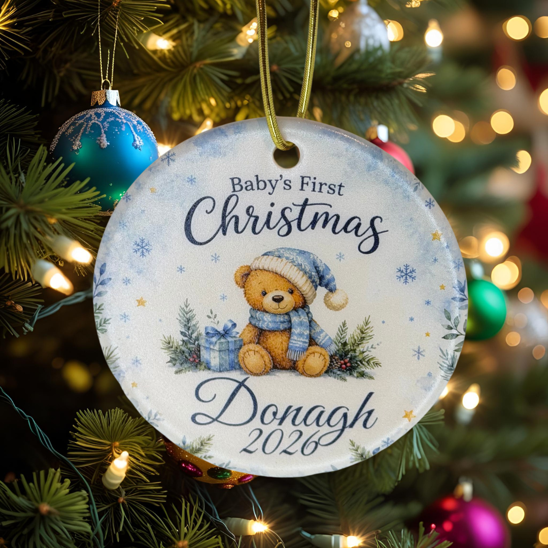 Personalised Baby’s First Christmas Ceramic Decoration