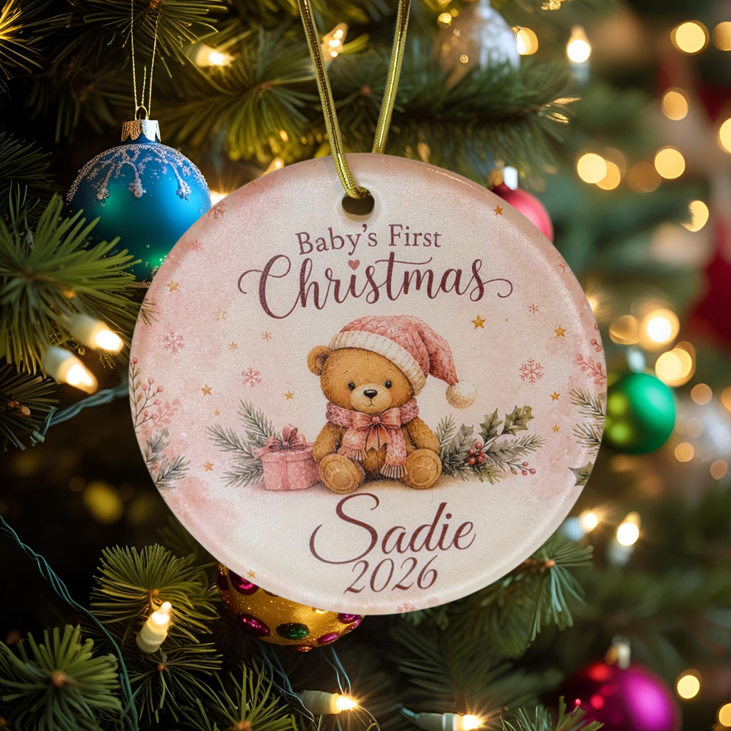 Personalised Baby’s First Christmas Ceramic Decoration