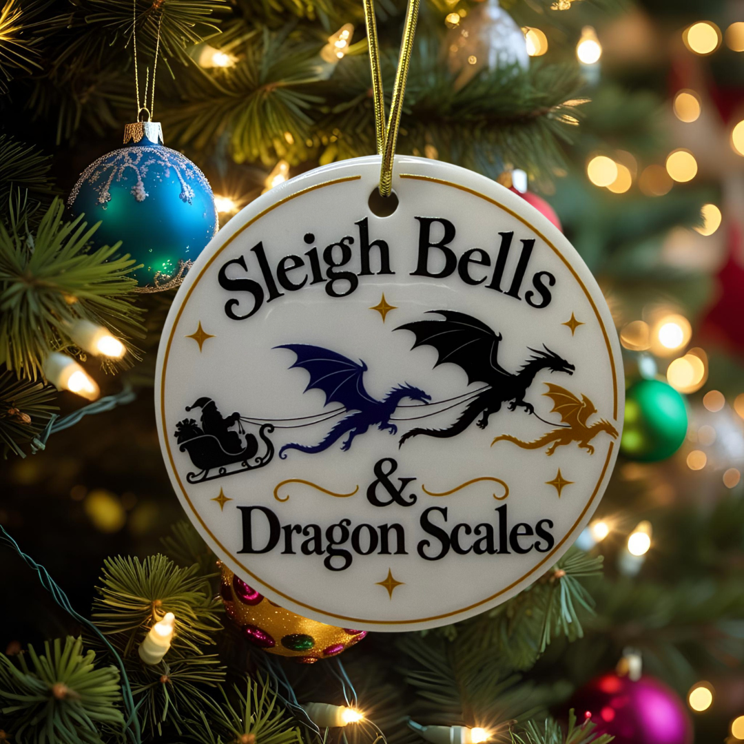 Sleigh Bells & Dragon Scales – Empyrean-Inspired Ceramic Christmas Decoration