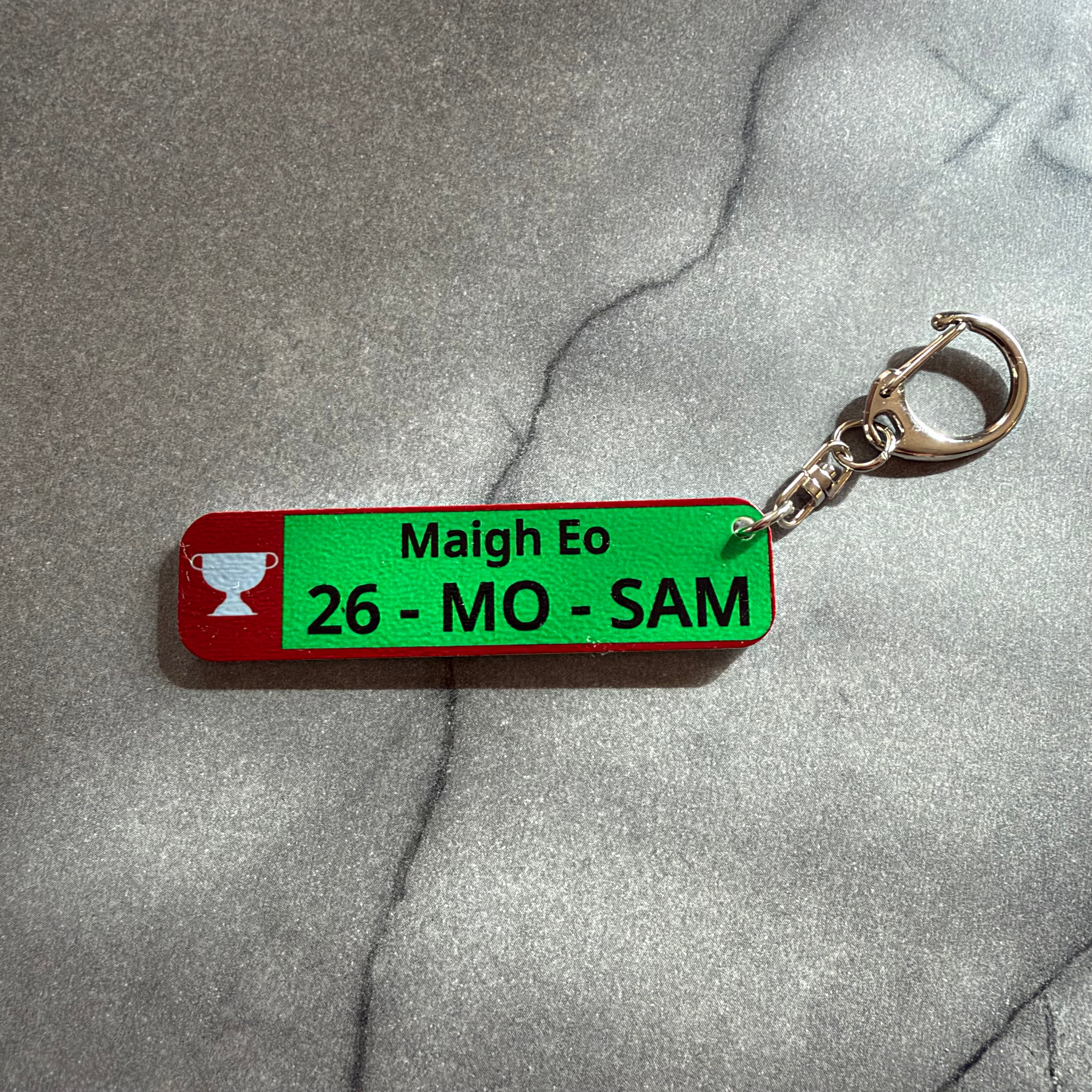 Mayo 2026 All-Ireland Football Champions Keychain – “26-MO-SAM” Number Plate Style Souvenir