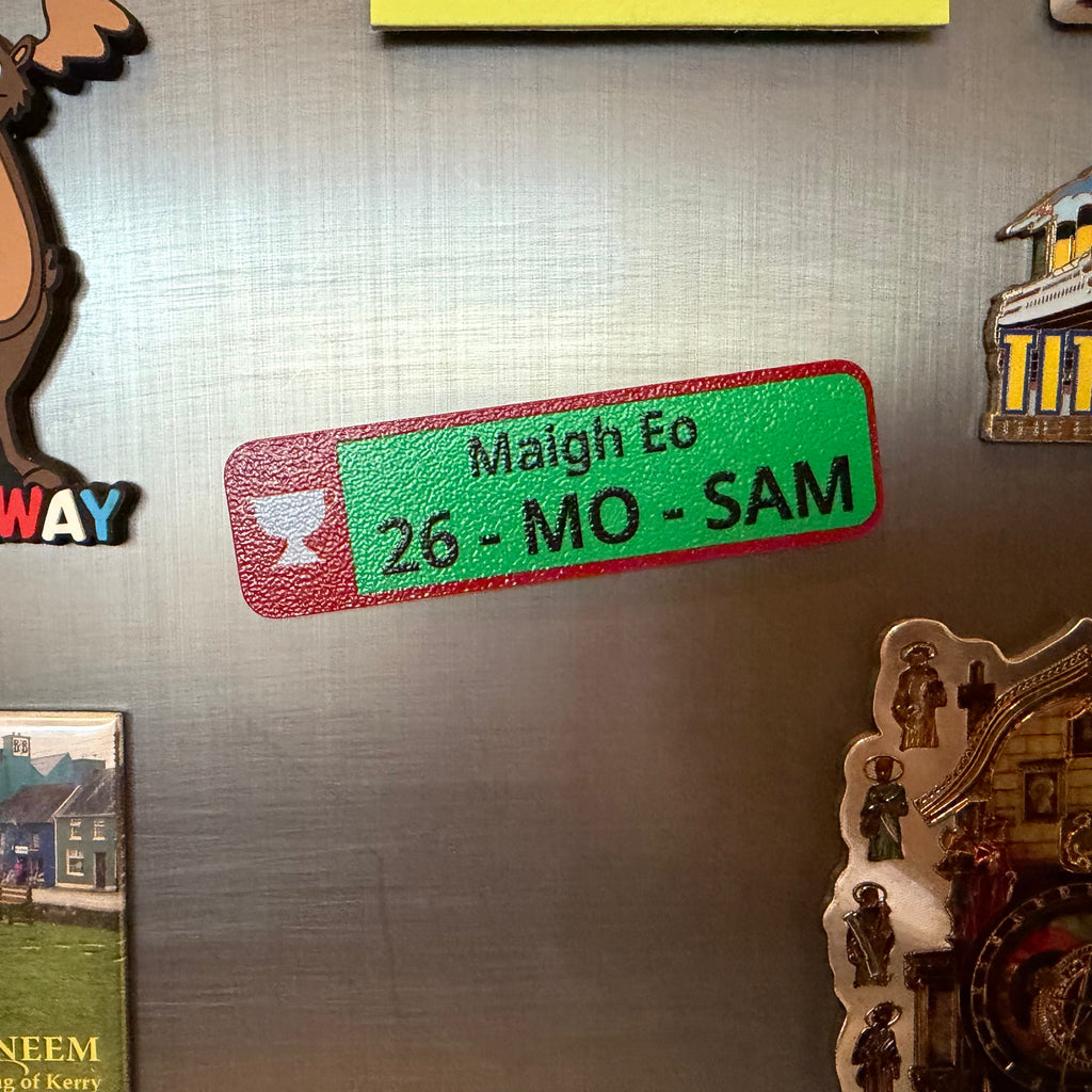 Mayo 2026 All-Ireland Football Champions Fridge Magnet – “26-MO-SAM” Number Plate Style Souvenir