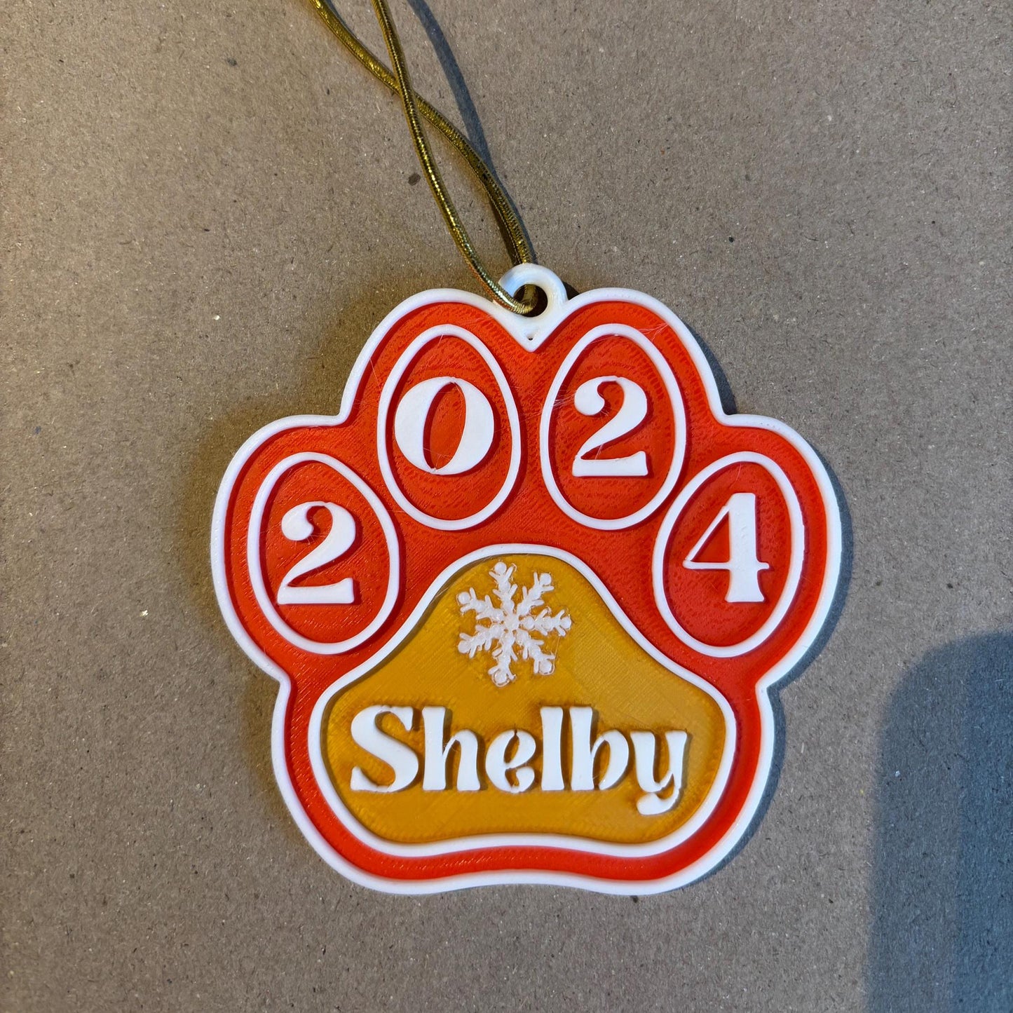 Custom Dog Paw Christmas Ornament - Personalized with Name & Year